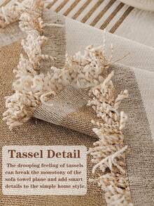 1 tấm bọc ghế sofa kẻ sọc, chống trầy xước và có thể giặt được, dùng để trang trí phòng ngủ, văn phòng, phòng khách, phù hợp mọi mùa, có tua rua trang trí, vừa với ghế sofa 1 chỗ, 2 chỗ, 3 chỗ. - Nhiều màu - Xem 5