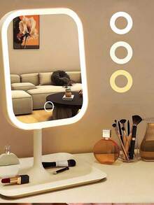 LED Makeup Mirror, Lighted Makeup Mirror With 3 Lighting Modes, Touch Control, Foldable Portable Makeup Mirror, Rechargeable LED Makeup Mirror, Gift For Women, Mother's Day & Valentine's Day Gift - Multicolor - View 4