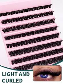 200pcs 30D/40D/80D D-Curl Volumizing False Eyelashes Set, DIY False Eyelashes Set, Super Thick Black False Eyelashes Set, Daily Makeup Black False Eyelashes Set, D-Curl Volumizing False Eyelashes Set, Black Individual False Eyelashes Set (200pcs), 8-16mm Mixed Individual False Eyelashes Set, DIY At Home, Rizos D-Curl Volumizing False Eyelashes, Mini Travel & DIY Eyelash Set, Individual False Eyelashes, False Eyelashes - D - View 4