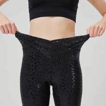 钢管舞裤，防滑空中舞蹈粘性紧身裤，硅胶耐磨打底裤，夜店舞蹈服 - 黑色 - 查看 4