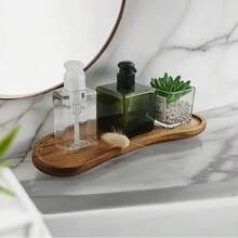 1pc Retro Rosewood Desktop Storage Box, Wooden Jewelry Display Tray, Entryway Key & Miscellaneous Organizer Plate