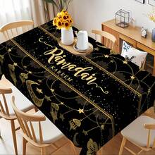 1pc Ramadan Kareem Tablecloth, Lightweight Luxury Crescent Moon & Star Lantern Design, Polyester Material, Suitable For Family Dining, Party, Picnic, Indoor/Outdoor Wedding - Multicolor - View 2