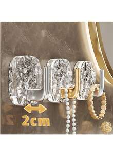 4pcs Transparent Glacier Hooks, Lightweight And Luxurious, High-End, Suitable For Various Scenes: Kitchen, Wardrobe, Wall, Door, Bathroom. Can Be Used To Hang Towels, Coats, Hats, Scarves, Spatulas, Etc., Allowing You To Easily Enjoy The Pleasure Of Organization. Also An Ideal Choice For Gifts To Family, Female Friends, Halloween, Travel, And Christmas.