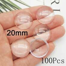 [Multiple Sizes Available] Transparent Round Glass Cabochons, High Clarity Timeless Gems, Fridge Magnets, Jewelry DIY Supplies, 30/50/100/200pcs - Clear Glass Cabochon - View 17