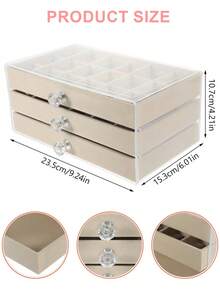 1/3 Tier Transparent Jewelry Storage Box, Jewelry Organizer For Rings, Necklaces, Bracelets, Earrings, Women's Holiday Gift, Anniversary Present - Doge - View 6
