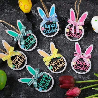 4 buc ornamente decorative pictate DIY pentru petrecerea de Paște, agățate