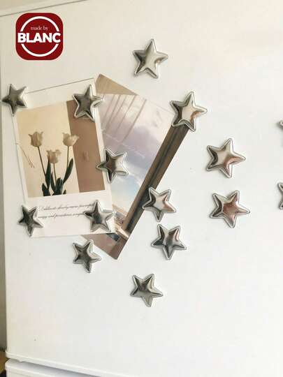 5pcs/8pcs/10pcs/15pcs Cute Cartoon Star Fridge Magnets - Vibrant Floral And Nature Designs, Plastic Round Stickers For Kitchen, Office And Home Decor, Ideal Holiday Gifts, Office Decoration | Playful Star Designs | Colorful Magnets, Magnetic Decorations