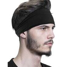 1pc Sports Headband,Sweat-Absorption & Non-Slip Hair Band,Breathable Running Fitness Turban For Women Men - 黑色 - 查看 3