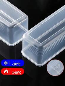 Recipiente de almacenamiento de alimentos de plástico reutilizable con tapa, caja organizadora rectangular para el refrigerador para cebollas, cilantro, ajo, pasta, huevos y talla grande, lavar a mano, esencial de cocina - 26*7,5*5,3 cm - Ver 9