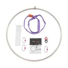 Single-Point Aerial Hoop Kit 37.4in Diameter Heavy Duty Stainless Steel 360° Swivel Aerial Yoga Hoop For Home Gym Dance Studio Silver Purple - 1 - View 9