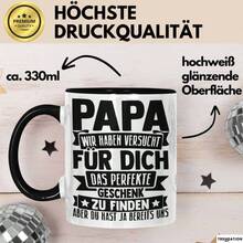 Papa Tasse Geschenk Von Kindern Sohn Tochter Vater Geschenkidee Zum Vatertag Wir Haben Versucht Für Dich Das - Weiß - Übersicht 4