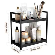 2-Tier Cosmetic Storage Box - Skincare Organizer, Suitable For Vanity And Bathroom, Great For Storing Lipsticks, Skincare Products And Perfumes, Practical Storage Rack For Bathroom And Vanity - Multicolor - View 8