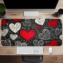 Large Heart-Shaped Mouse Pad & Desk Mat, With Non-Slip Rubber Base, Red & Heart-Shaped Design, Swirl Pattern - Soft Fabric Surface, Smooth Gliding, Suitable For Gaming & Office, Durable Desk Mat, Suitable For PC, Laptop, Computer Accessories (Valentine's Day Gift Idea) - Nhiều màu - Xem 5
