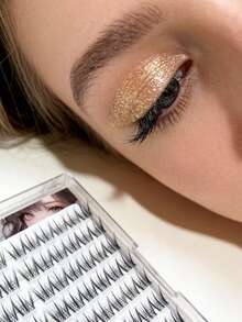 Natural Soft Handmade Segmented DIY Eyelash Extensions, Single Strand Cluster Eyelash Extensions, Seamless Comfortable Eyelashes - Black - View 4