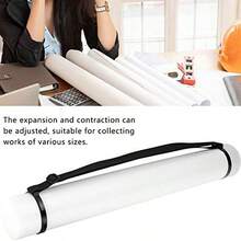 Tubo para planos, extensible con correa Tubo de almacenamiento de documentos, para carteles de mapas(black) - Negro - Ver 5
