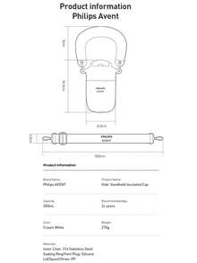 Philips Avent Children's Water Bottle, 316 Stainless Steel Insulated Cup, Straw Cups For Toddlers 1-3, Six Layer Insulation, 360 Degree Leak Proof, With Adjustable Strap, Keeps Drinks Warm Or Cold - Multicolor - View 11