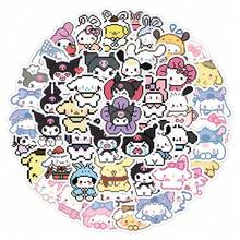 SANRIO 100PCS Cartoon Cute Pixel Style     Mixed Stickers For Helmet Bicycle Hand Account Pencil Case Decals - 100PCS - View 1