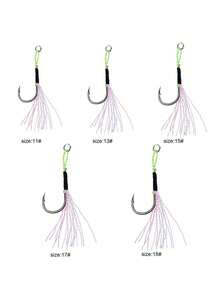 Tied Iron Plate Hook, Sea Fishing Boat Fishing, Lure Fish Hook, Iron Plate Single Hook, Bright Silk Fish Hook, Fishing Gear Accessories, 10 Pieces/Pack - Multicolor - View 7