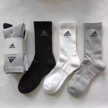 Adidas 阿迪达斯中筒篮球袜，男女通用，四季皆宜，加厚鞋底提供缓冲和吸湿排汗功能，19-23克，白色毛巾底运动袜，IA3949、IA3950、IA3951、HT3452、IC9521 - IA3951 - 查看 8