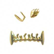 1 Set Unique Flame Design Tooth Grillz, Unisex Everyday/Party Accessories - Multicolor - View 3