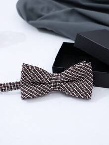 1件高品质盒装复古个性化纹理领结，深色双蝴蝶结，适合作为情人节礼物、日常商务穿着。 - A - 查看 11