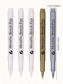 3-12 pezzi/set Pennarelli permanenti metallici, bianco/oro/argento, pennarelli a base di olio impermeabili per rocce, tazze, ceramiche, vetro, forniture per pittura fai-da-te