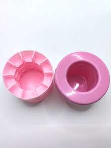 1pc Pink Silicone Ice Mold, Portable Ice Cube Maker, Reusable Silicone Ice Bucket, Easy-Release Ice Tray With Leak-Proof Lid, Stackable Design, Suitable For Home, Bar, Club, Camping, Barbecue And Summer Parties/Ice Cream Molds/Ice Cube Trays/Kitchen Accessories/Kitchen/Holiday Essential/Valentine's Day/Easter