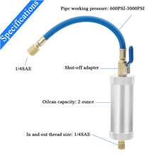 Oil Injector Tool R134A Compressor Oil Injector 1/4" SAE Connector R12 R22 Refrigerant System Automotive A/C Dye Injector Tool