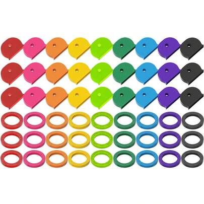 20 piezas Llaveros con anillo de identificación con botón codificado, diseño moderno, duradero, para etiquetar sus llaves