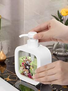 Cute Black Cat & Floral Soap Dispenser - Refillable Pump Bottle, Compact & Elegant, Suitable For Kitchen/Bathroom, Can Hold Dish Soap, Hand Wash, Lotion Etc. - Ideal Housewarming Gift For Cat Lovers, Spring Decor - Durable Plastic Material, Bathroom Accessory, Fun Design, Easy Pump, Home Decor - Multicolor - View 4