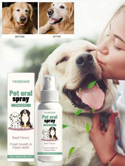  Yegbong宠物口腔喷雾，清新宠物口气，适用于猫狗，除臭口腔清洁喷雾
