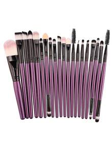 20-Piece Eye And Face Makeup Brush Set, Including Foundation, Eyeshadow, And Blush Brushes – A Complete Makeup Tool Set. - 紫色 - 查看 5