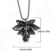Mặt dây chuyền hình phù thủy sáu cánh phong cách tối tăm xuyên biên giới Châu Âu & Mỹ, dây chuyền dài bằng thép không gỉ khắc tên thiên thần nữ. - Nhiều màu - Xem 6