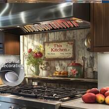 1片装经典装饰图案墙贴 - 高品质自粘PVC厨房防溅贴纸，现代风格，适用于厨房和客厅装饰，2D平面设计 - 彩色 - 查看 6