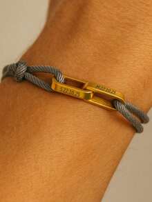 【定制款】情侣手链，可定制姓名 - 男女皆宜可调节情侣饰品，可定制字母，采用美拉德色彩搭配简约串珠/打结设计，是情人节的理想之选