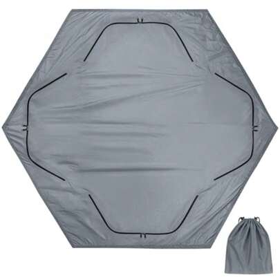 6-Sided Tent Footprint For 6-7 Person74 Sq.Ft Waterproof Groundsheet For Ice Fishing Large Camping Tents High-Density 210D Oxford Mat With Storage Bag