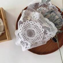 1pc Vintage French Oval Lace Pad, Decor Display Prop, Tablecloth, Jewelry Mat, Placemat, Minimalist & Fresh - Multicolor - View 7