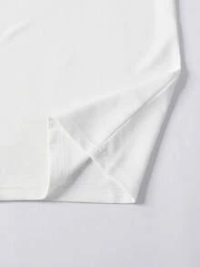 Men's Fashionable Athletic Short-Sleeved T-Shirt With Double Stripes, Simple Round Neck, Suitable For Everyday Casual Wear In Spring And Summer, And For Street Style. - White - View 7