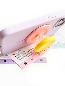 1 Set 2026 New Solid Color Matte Round Silicone Suitable For MagSafe Magnetic Holder, Super Strong Adsorption, Air Bag Design For Women Compatible With IPhone, Android Phone, Gift For Birthday, Family, Friends Gifts Birthday Push-Pull Phone Grip Phone Holder Phone Accessories - Multicolor - View 7