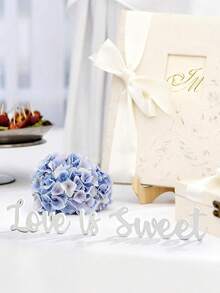 3pcs Set | "Love Is Sweet" Wooden Desktop Letter Decor Plaque, Valentine's Day Decor, Hollow Dessert Table Decor Rack, Valentine's Gift, Wooden Heart-Shaped Letter LVOE, Suitable For Wedding Decoration, Anniversary, Photo Prop, Valentine's Day (White) - Multicolor - View 8