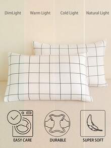 Vỏ gối mềm mại, chất liệu microfiber tốt nhất và giá rẻ - Vỏ gối chống dị ứng và thoáng khí, kích thước lớn, dài, tiêu chuẩn, cỡ Queen, Twin, Single, Double, Full, King, Body, European và Square, hoàn hảo cho bộ ga trải giường mọi mùa. - Đen và trắng - Xem 4