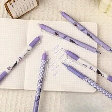 6支/盒 Kuromi 热敏可擦笔，速干易擦，高品质，学生适用，0.5毫米 - 彩色 - 查看 3