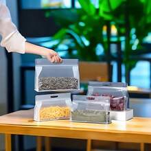 10pcs Reusable Food Storage Bags, Suitable For Nuts, Grains, Vegetables, Fruits, And Snacks, Kitchen Storage Bags, Food Bags, Travel Vacuum Sealed Bags, Refrigerator Fresh-Keeping Bags, Sealable Transparent Party Bags, Suitable For Travel And Home Kitchens, Packaging Bags, Storage Bags, And Transparent Bags, Reusable - 透明的 - 查看 6