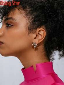 2 Pairs Of 4-Piece European And American Minimalist Order Ball Design, Round Bead Geometric Shape Earrings, Women's Versatile And Compact Earrings, Daily Commuting Temperament Earrings - 2 Pairs Of Small Ball Earrings - View 2