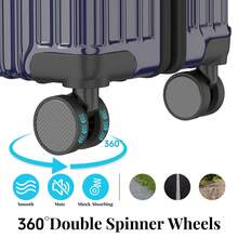 YSTYLE Suitcase Available In Various Colors Made Of PVC Material With Combination Lock And Silent Universal Wheels, Suitable For Storing Clothes For Business Trips, Boarding And Student Boarding. - Dark Blue - View 6