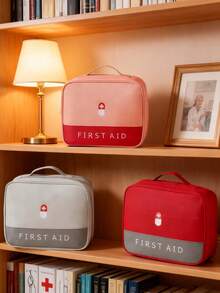 1pc Outdoor Travel Office Carry Large Capacity First Aid Kit, Storage Bag, Portable Medicine Box, Medicine And Pill Storage Container With Pill Pattern, Medicine Bag, Zipper Bag, Y2K Aesthetic Box, Storage Box, Cosmetic Travel Bag, Toiletry Box, Multifunctional Bag, Gift