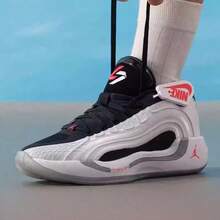 Nike Jordan Lace-Up Sports Training Basketball Shoes For Kids & Youth - Black and White - View 2