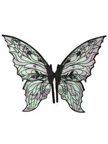 1件/套仙女蝴蝶翅膀，嘉年华派对表演道具，闪亮蝴蝶翅膀婚纱天使翅膀女士嘉年华服装配饰，彩色翅膀，情人节服装 - 彩色 - 查看 17