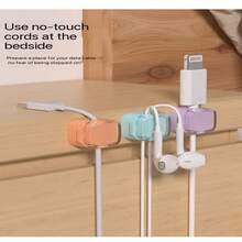 Magnetic Desktop Cable Organizer, Data Cable Holder, Bedside Charging Cable Clip, Wall-Mounted Cable Clips - Multicolor - View 6