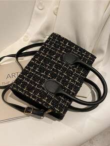 Fashionable Versatile Commuter Casual Tote Bag - Black - View 4